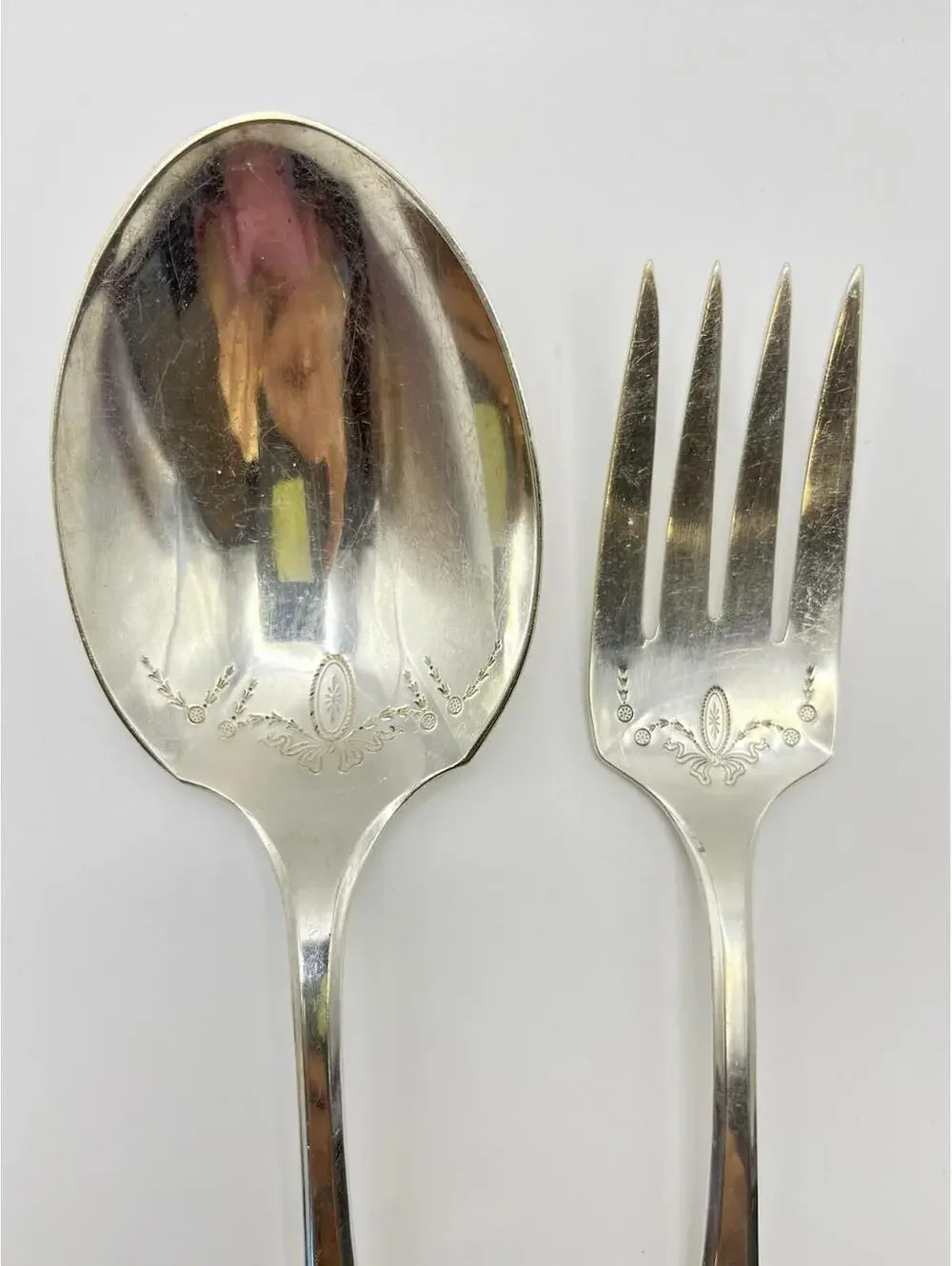 Vintage Oneida Silver Adam Silverplated Serving Fork & Spoon Community